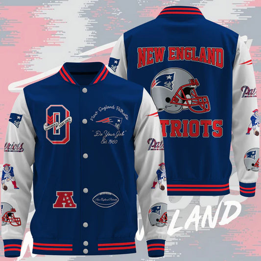 LIMITED EDITION - NEW CUSTOMIZED NFL27 NEP NEW ENGLAND PATRIOTS BASEBALL JACKET