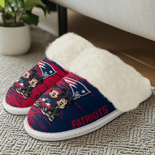 [SPECIAL OFFER] NEW CUSTOMIZED NFL27 NEP NEW ENGLAND PATRIOTS COTTON SLIPPERS