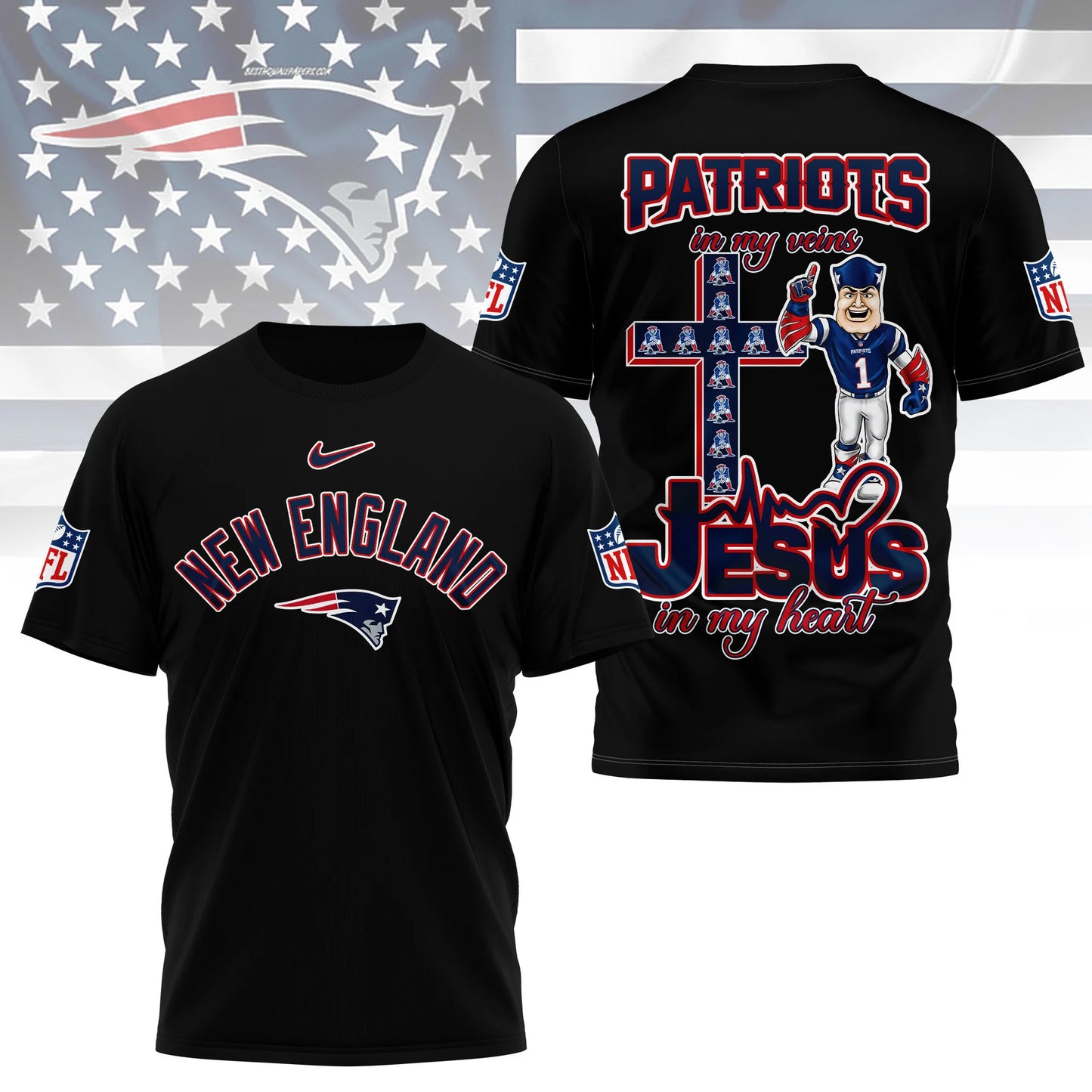 LIMITED EDITION - NEW CUSTOMIZED NFL27 NEP NEW ENGLAND PATRIOTS T-SHIRT | MULTIPLE COLORS AVAILABLE