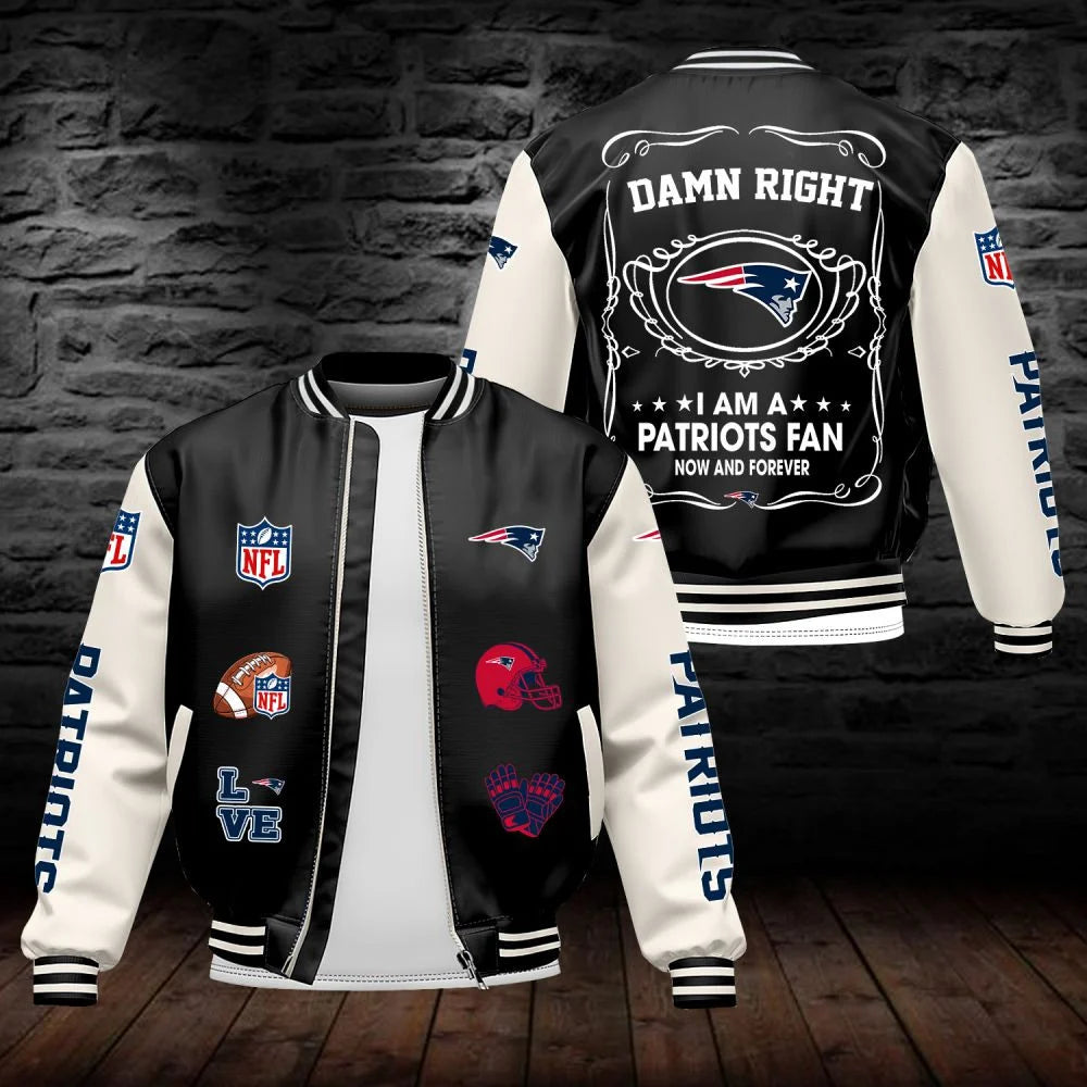 LIMITED EDITION - NEW CUSTOMIZED NFL27 NEP NEW ENGLAND PATRIOTS LEATHER BOMBER JACKET