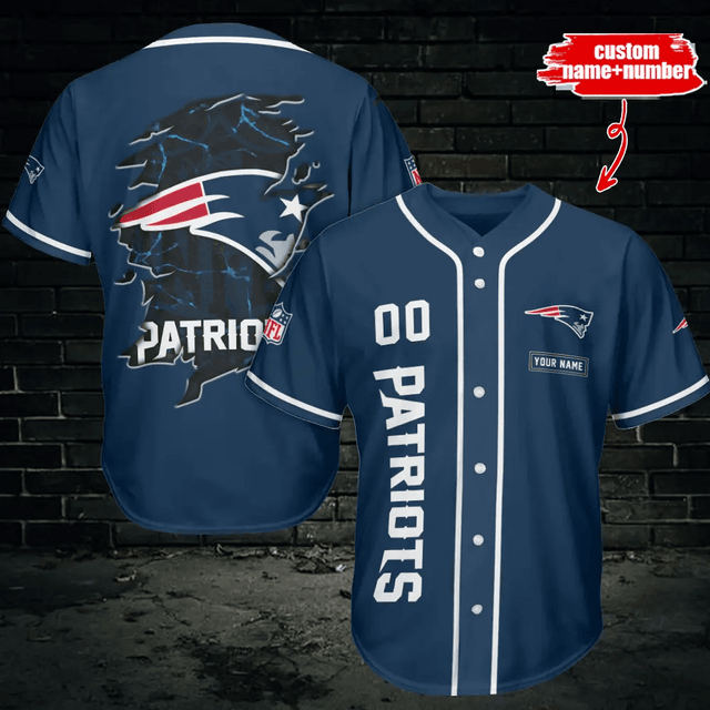 LIMITED EDITION - NEW CUSTOMIZED NFL27 NEP NEW ENGLAND PATRIOTS BASEBALL JERSEY