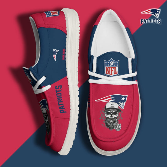 LIMITED EDITION - NEW CUSTOMIZED NFL27 NEP NEW ENGLAND PATRIOTS LOAFER SHOES