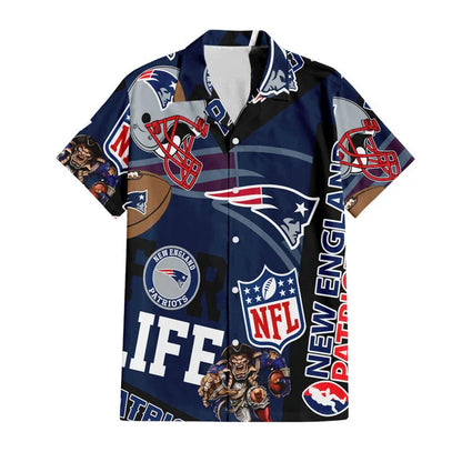 LIMITED EDITION - NEW CUSTOMIZED NFL27 NEP NEW ENGLAND PATRIOTS UNISEX HAWAIIAN SHIRT & SHORTS SET
