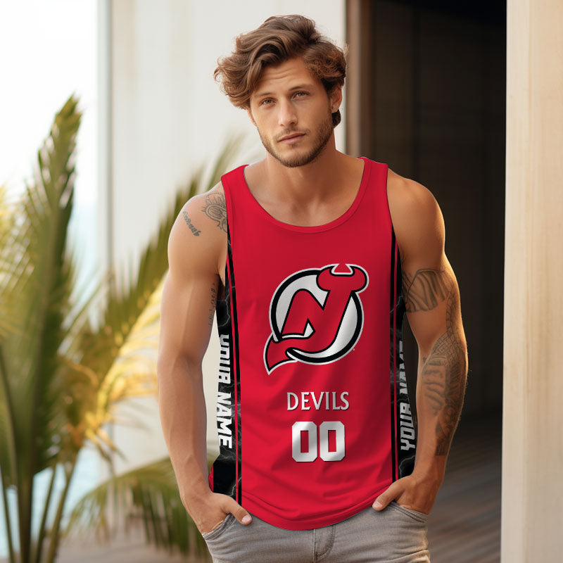 LIMITED EDITION - NEW CUSTOMIZED NHL06 NJD NEW JERSEY DEVILS UNISEX TANK TOP