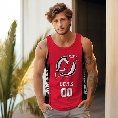 LIMITED EDITION - NEW CUSTOMIZED NHL06 NJD NEW JERSEY DEVILS UNISEX TANK TOP