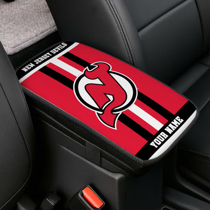 LIMITED EDITION - NEW CUSTOMIZED NHL06 NJD NEW JERSEY DEVILS CAR ARMREST PAD COVER