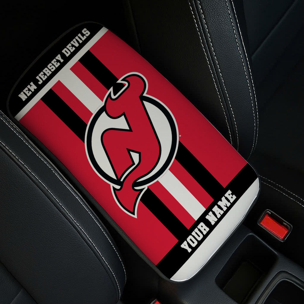 LIMITED EDITION - NEW CUSTOMIZED NHL06 NJD NEW JERSEY DEVILS CAR ARMREST PAD COVER