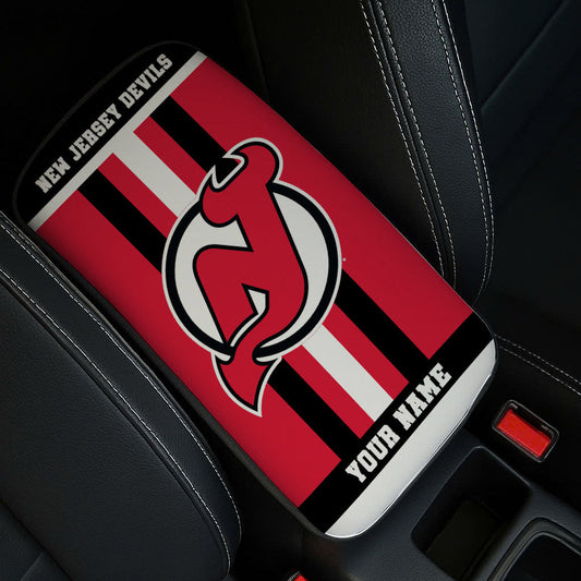 LIMITED EDITION - NEW CUSTOMIZED NHL06 NJD NEW JERSEY DEVILS CAR ARMREST PAD COVER