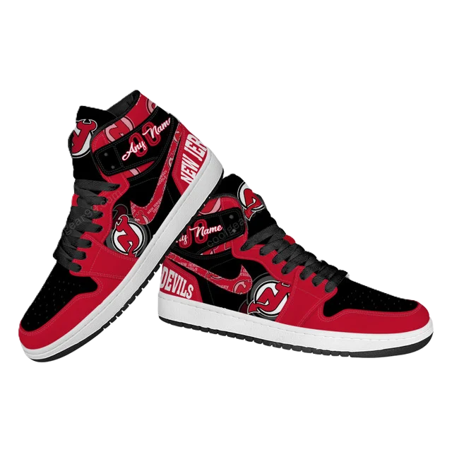 LIMITED EDITION - NEW CUSTOMIZED NHL06 NJ DEVILS AIR JORDAN SNEAKERS