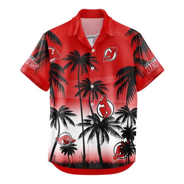 LIMITED EDITION - NEW CUSTOMIZED NHL06 NJD NEW JERSEY DEVILS UNISEX HAWAIIAN SHIRT & SHORTS SET