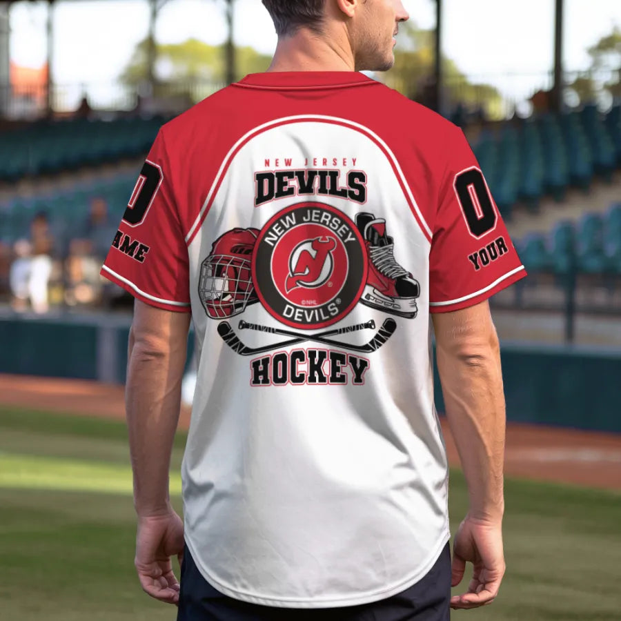 LIMITED EDITION - NEW CUSTOMIZED NHL06 NJD NEW JERSEY DEVILS BASEBALL JERSEY