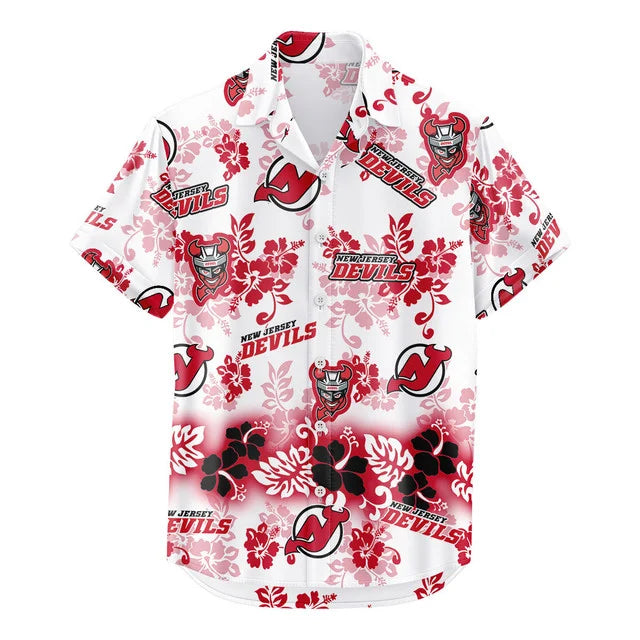 LIMITED EDITION - NEW CUSTOMIZED NHL06 NJD NEW JERSEY DEVILS UNISEX HAWAIIAN SHIRT & SHORTS SET