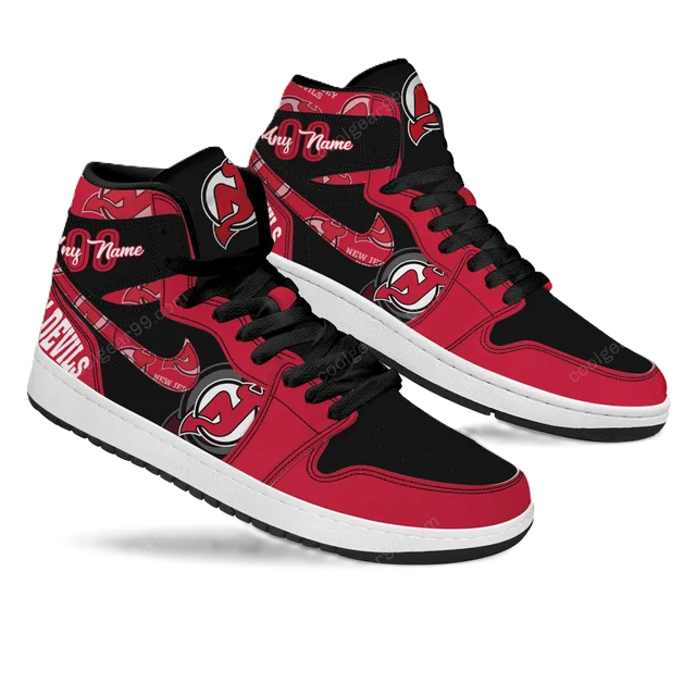 LIMITED EDITION - NEW CUSTOMIZED NHL06 NJ DEVILS AIR JORDAN SNEAKERS