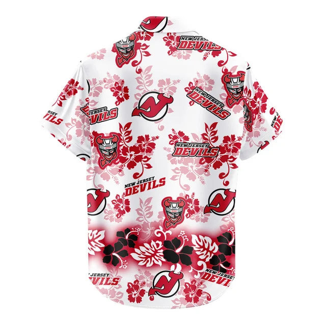 LIMITED EDITION - NEW CUSTOMIZED NHL06 NJD NEW JERSEY DEVILS UNISEX HAWAIIAN SHIRT & SHORTS SET