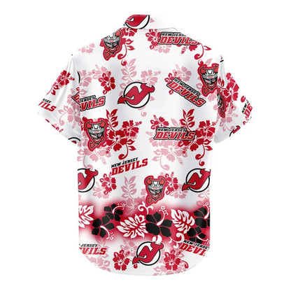 LIMITED EDITION - NEW CUSTOMIZED NHL06 NJD NEW JERSEY DEVILS UNISEX HAWAIIAN SHIRT & SHORTS SET