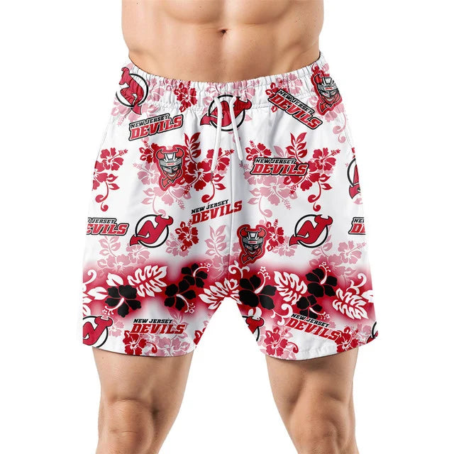 LIMITED EDITION - NEW CUSTOMIZED NHL06 NJD NEW JERSEY DEVILS UNISEX HAWAIIAN SHIRT & SHORTS SET