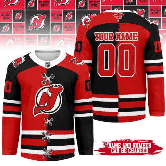 [SUPER SALE] NEW CUSTOMIZED NHL06 NJD NEW JERSEY DEVILS UNISEX HOCKEY JERSEY