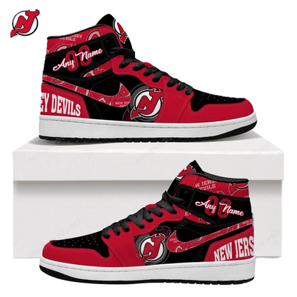 LIMITED EDITION - NEW CUSTOMIZED NHL06 NJ DEVILS AIR JORDAN SNEAKERS