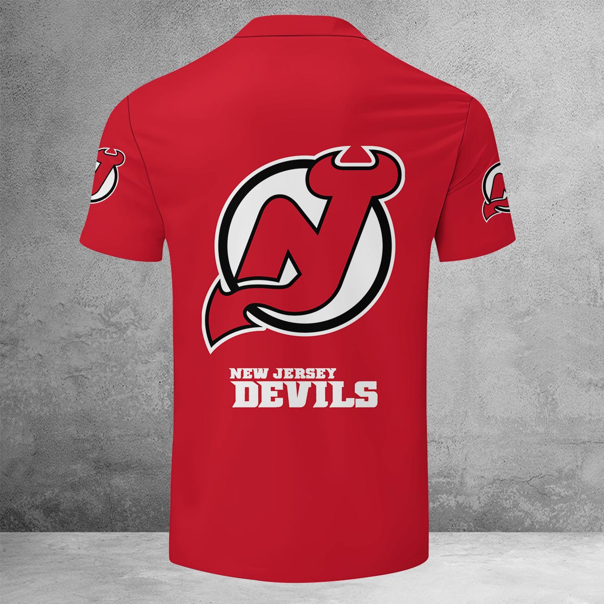 LIMITED EDITION - NEW CUSTOMIZED NHL06 NJD NEW JERSEY DEVILS ZIP POLO SHIRT