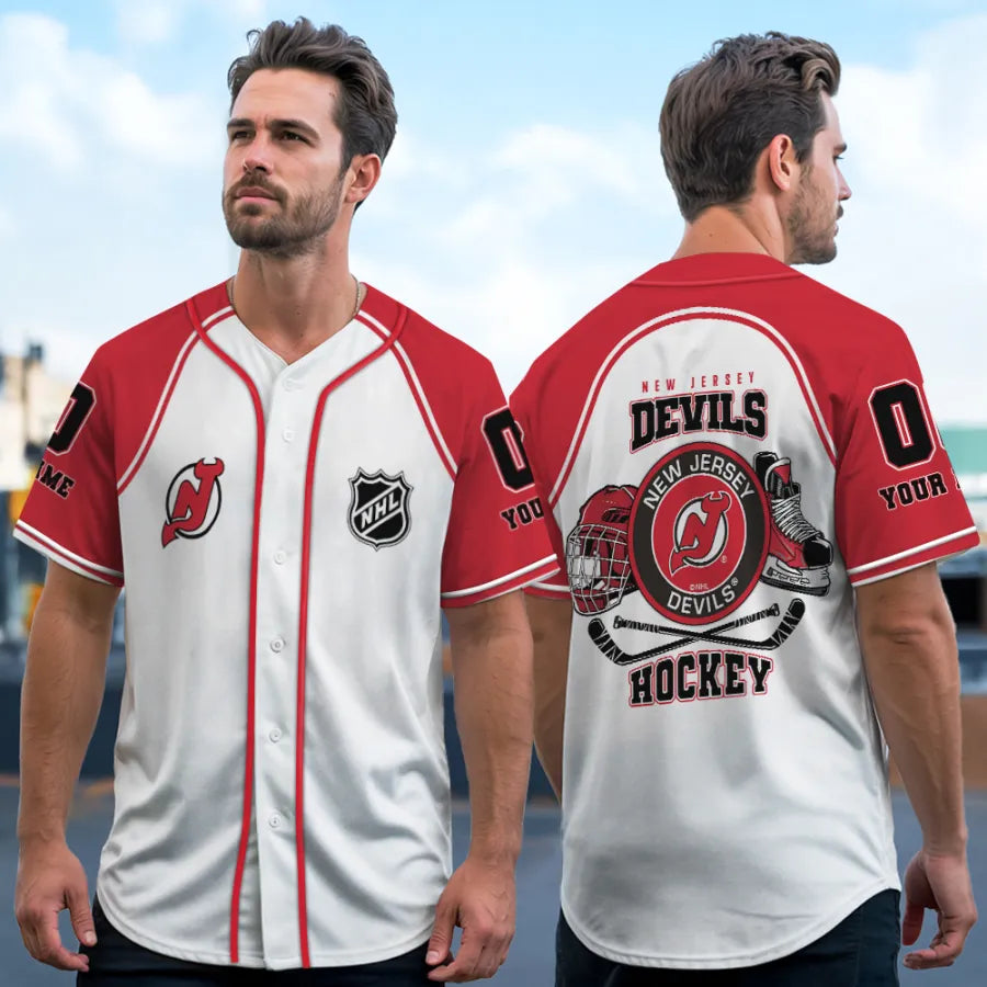 LIMITED EDITION - NEW CUSTOMIZED NHL06 NJD NEW JERSEY DEVILS BASEBALL JERSEY