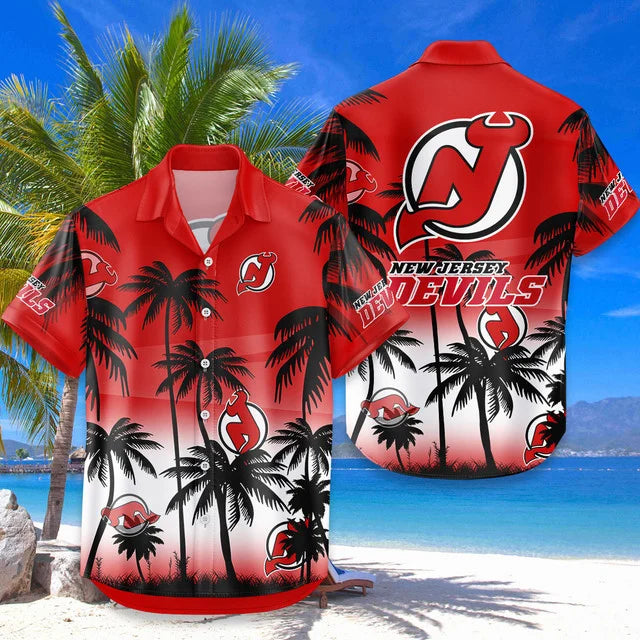 LIMITED EDITION - NEW CUSTOMIZED NHL06 NJD NEW JERSEY DEVILS UNISEX HAWAIIAN SHIRT & SHORTS SET