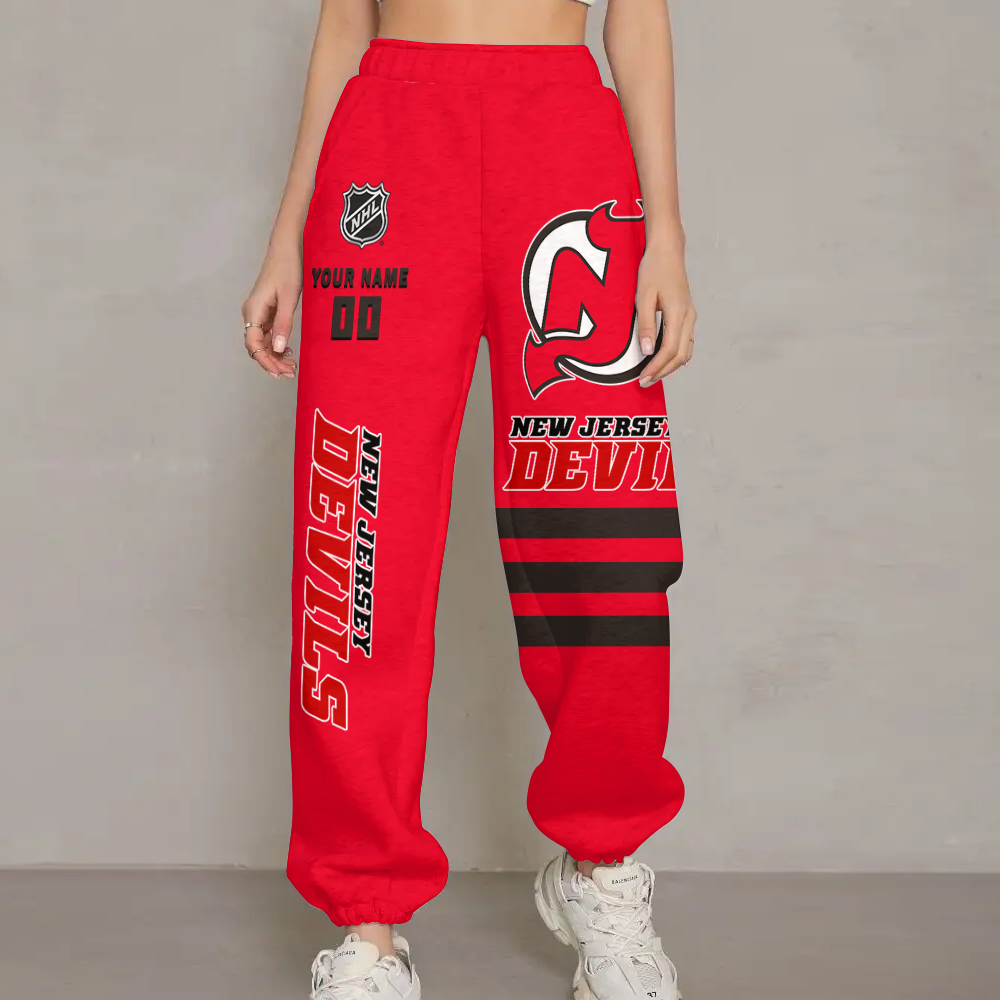 LIMITED EDITION - NEW CUSTOMIZED NHL06 NJD NEW JERSEY DEVILS UNISEX LONG PANTS