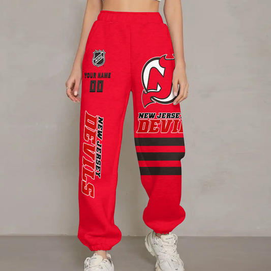 LIMITED EDITION - NEW CUSTOMIZED NHL06 NJD NEW JERSEY DEVILS UNISEX LONG PANTS