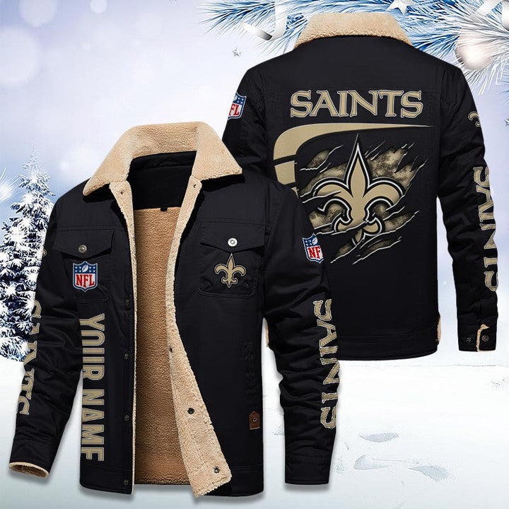 LIMITED EDITION - NEW CUSTOMIZED NFL24 NOS NEW ORLEANS SAINTS FLEECE JACKET
