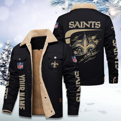 LIMITED EDITION - NEW CUSTOMIZED NFL24 NOS NEW ORLEANS SAINTS FLEECE JACKET