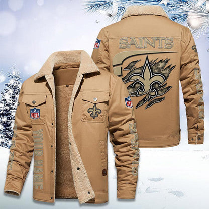 LIMITED EDITION - NEW CUSTOMIZED NFL24 NOS NEW ORLEANS SAINTS FLEECE JACKET