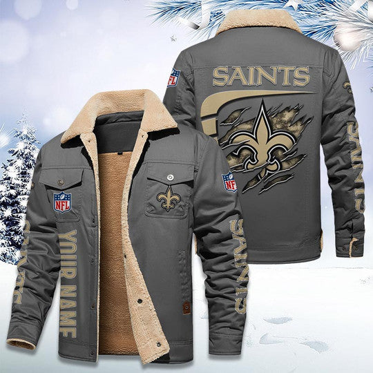 LIMITED EDITION - NEW CUSTOMIZED NFL24 NOS NEW ORLEANS SAINTS FLEECE JACKET