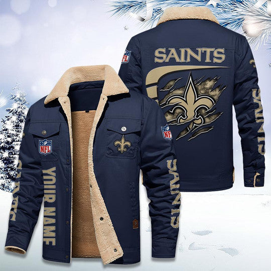 LIMITED EDITION - NEW CUSTOMIZED NFL24 NOS NEW ORLEANS SAINTS FLEECE JACKET