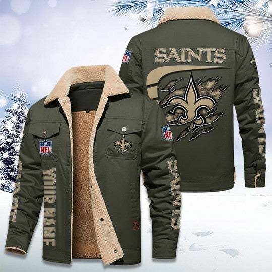 LIMITED EDITION - NEW CUSTOMIZED NFL24 NOS NEW ORLEANS SAINTS FLEECE JACKET