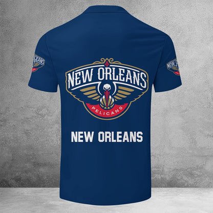 LIMITED EDITION - NEW CUSTOMIZED NBA30 NO NEW ORLEANS PELICANS ZIP POLO SHIRT
