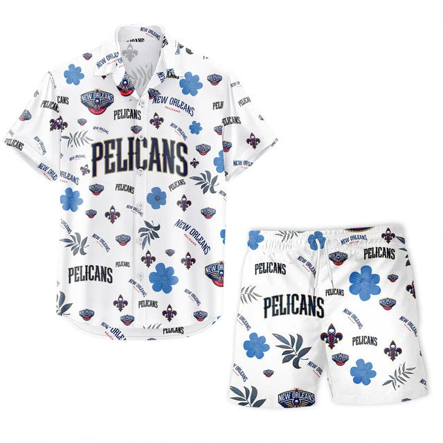 LIMITED EDITION - NEW CUSTOMIZED NBA30 NOP NEW ORLEANS PELICANS UNISEX HAWAIIAN SHIRT & SHORTS SET