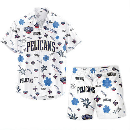 LIMITED EDITION - NEW CUSTOMIZED NBA30 NOP NEW ORLEANS PELICANS UNISEX HAWAIIAN SHIRT & SHORTS SET
