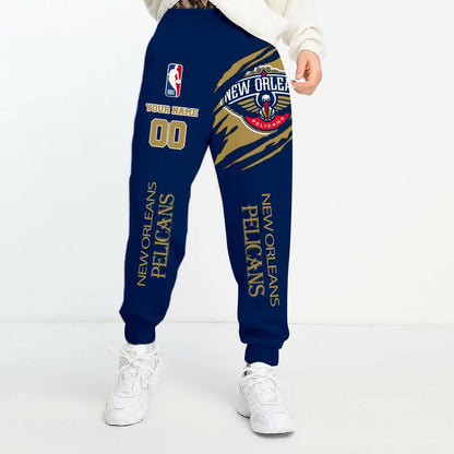 LIMITED EDITION - NEW CUSTOMIZED NBA30 NO NEW ORLEANS PELICANS UNISEX LONG PANTS