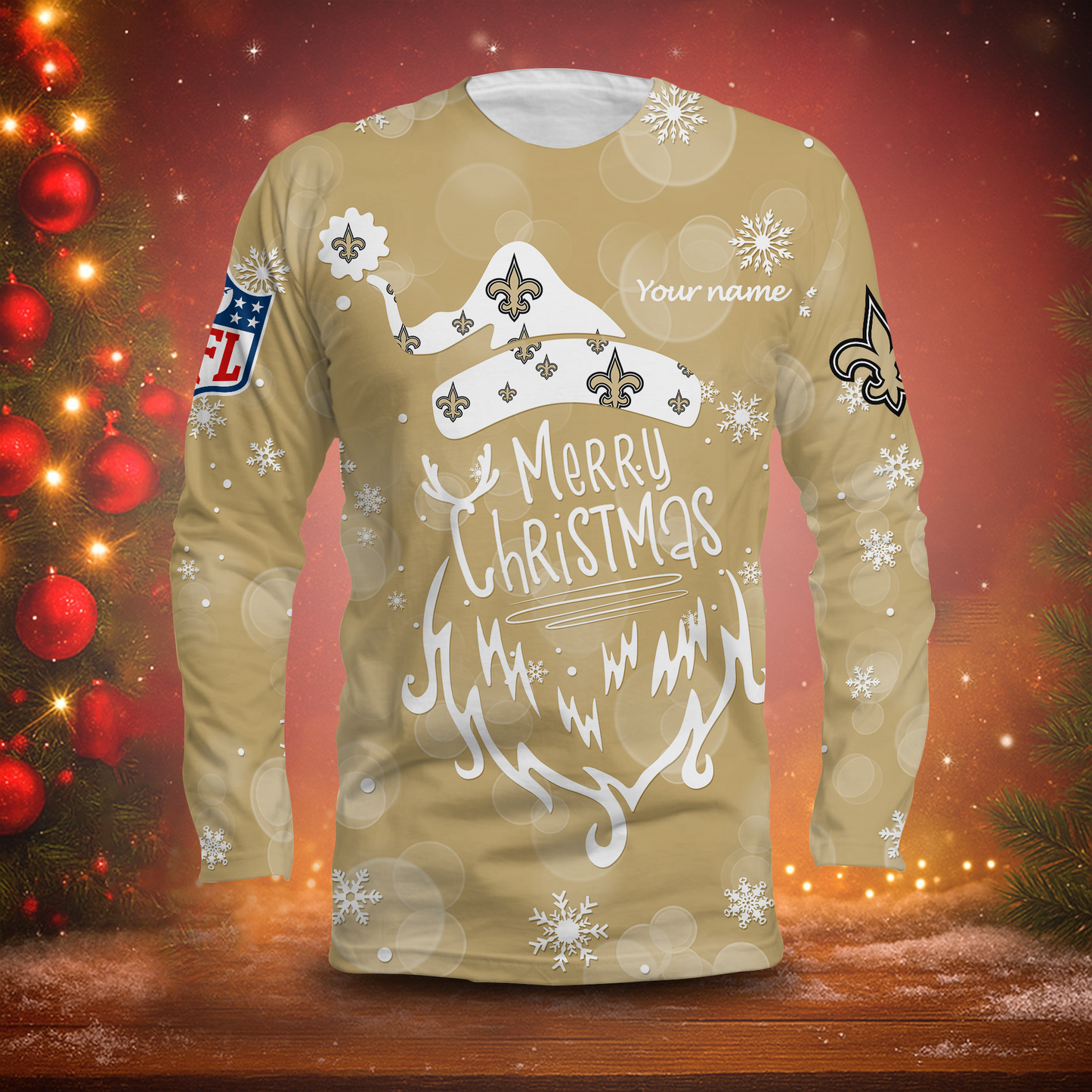 LIMITED EDITION - NEW CUSTOMIZED NFL24 NOS NEW ORLEANS SAINTS LONG SLEEVED T-SHIRT