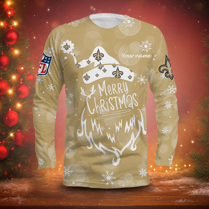 LIMITED EDITION - NEW CUSTOMIZED NFL24 NOS NEW ORLEANS SAINTS LONG SLEEVED T-SHIRT