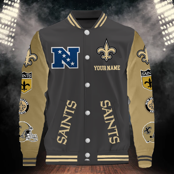 LIMITED EDITION - NEW CUSTOMIZED NFL24 NOS NEW ORLEANS SAINTS BASEBALL JACKET