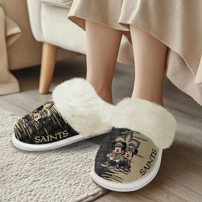 [SPECIAL OFFER] NEW CUSTOMIZED NFL24 NOS NEW ORLEANS SAINTS COTTON SLIPPERS