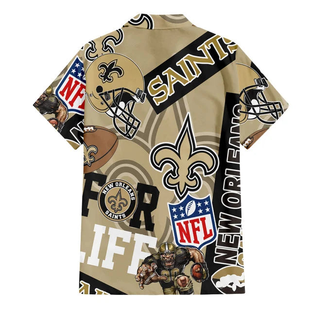 LIMITED EDITION - NEW CUSTOMIZED NFL24 NOS NEW ORLEANS SAINTS UNISEX HAWAIIAN SHIRT & SHORTS SET