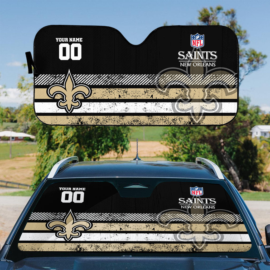 LIMITED EDITION - NEW CUSTOMIZED NFL24 NOS NEW ORLEANS SAINTS AUTO WINDSHIELD SHADE