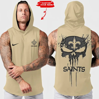 LIMITED EDITION - NEW CUSTOMIZED NFL24 NOS NEW ORLEANS SAINTS HOODED TANK TOP