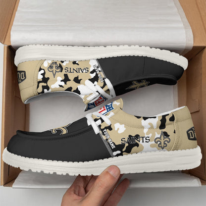 LIMITED EDITION - NEW CUSTOMIZED NFL24 NOS NEW ORLEANS SAINTS LOAFER SHOES