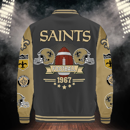 LIMITED EDITION - NEW CUSTOMIZED NFL24 NOS NEW ORLEANS SAINTS BASEBALL JACKET