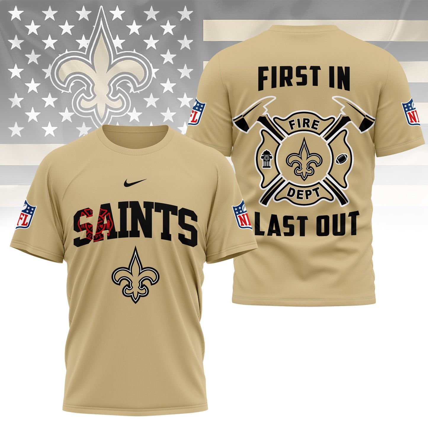 LIMITED EDITION - NEW CUSTOMIZED NFL24 NOS NEW ORLEANS SAINTS T-SHIRT | MULTIPLE COLORS AVAILABLE