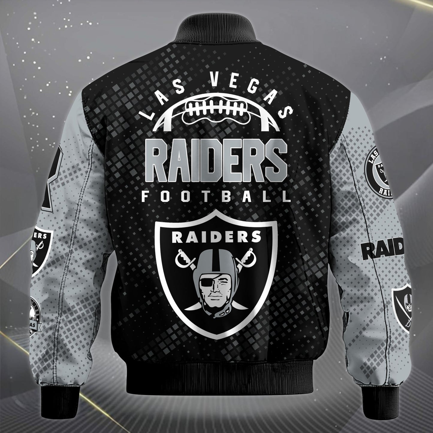 LIMITED EDITION - NEW CUSTOMIZED NFL07 LVR LAS VEGAS RAIDERS SATIN VARSITY JACKET & LONG PANTS