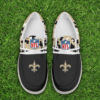 LIMITED EDITION - NEW CUSTOMIZED NFL24 NOS NEW ORLEANS SAINTS LOAFER SHOES