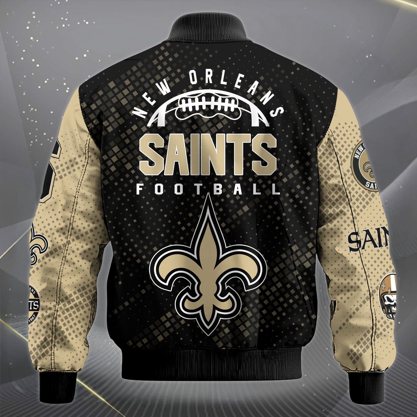 LIMITED EDITION - NEW CUSTOMIZED NFL24 NOS NEW ORLEANS SAINTS SATIN VARSITY JACKET & LONG PANTS
